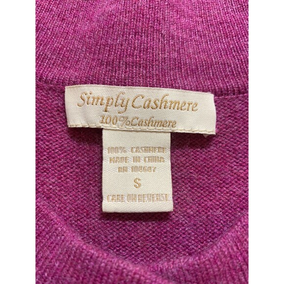 Simply Cashmere womens Sm fuchsia 3/4sleeve open front Cashmere cardigan sweater - Picture 3 of 5